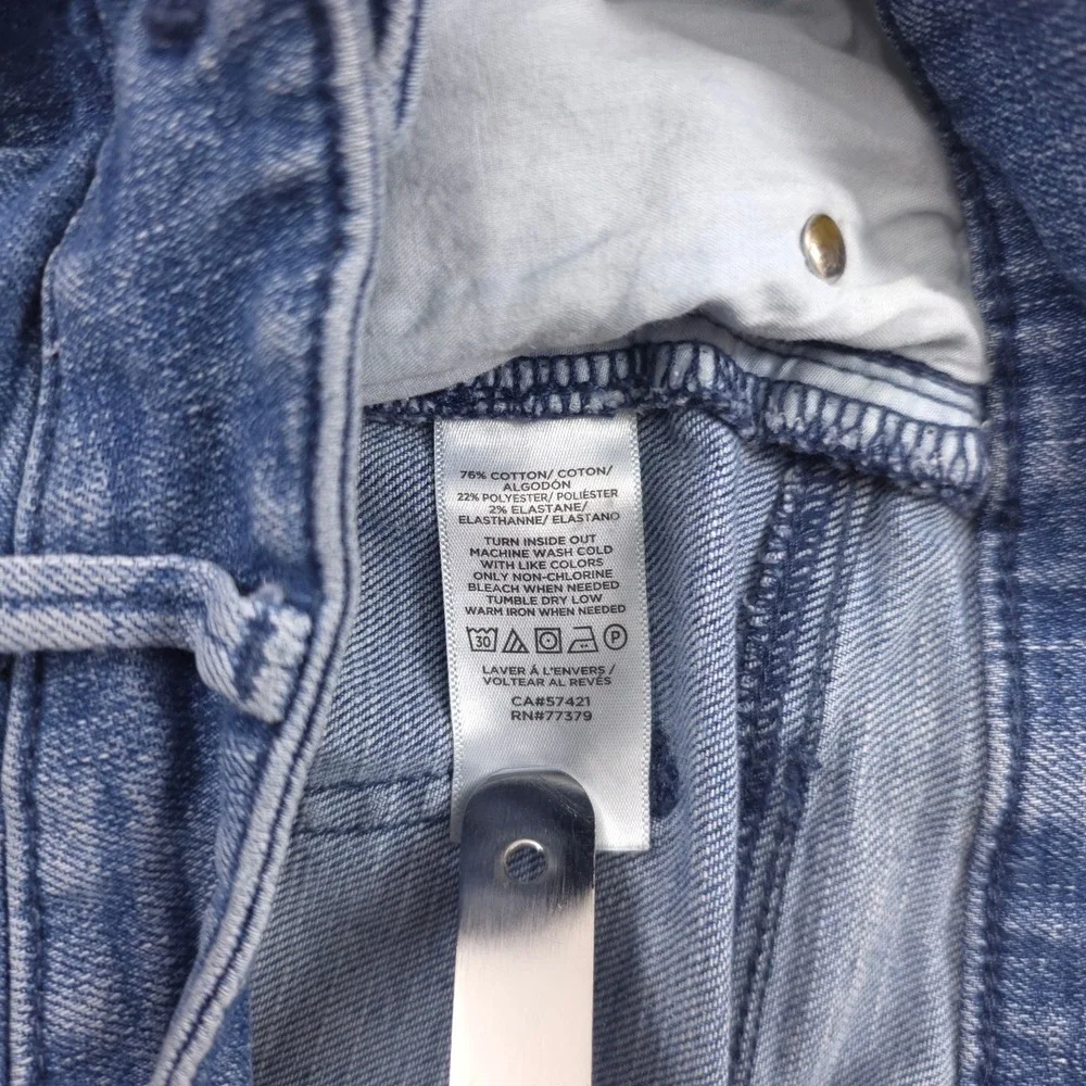 Ann Taylor Factory Women Slim Leg Jeans Size 6 Blue Medium Wash Mid Rise Stretch